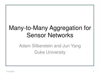 Many-to-Many Aggregation for Sensor Networks