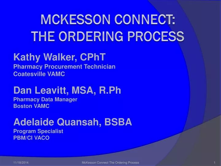 mckesson connect the ordering process