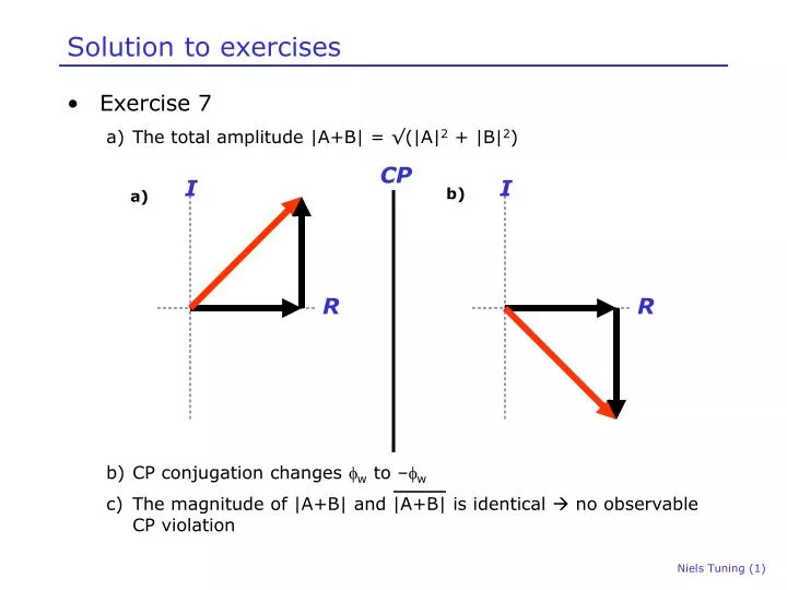 solution to exercises