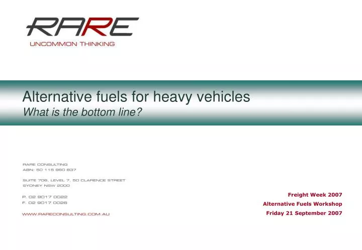 alternative fuels for heavy vehicles what is the bottom line