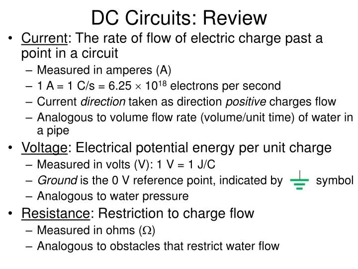 dc circuits review
