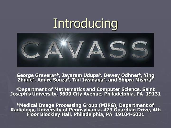 introducing cavass