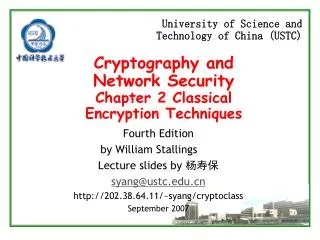 cryptography and network security chapter 2 classical encryption techniques