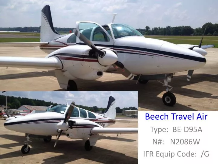 beech travel air type be d95a n n2086w ifr equip code g