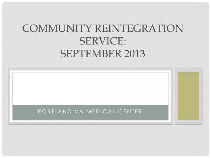 community reintegration service september 2013