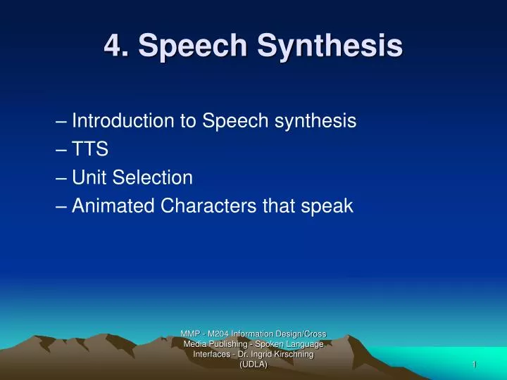 4 speech synthesis
