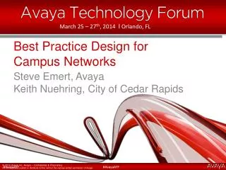 Best Practice Design for Campus Networks
