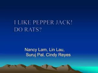 I like pepper jack! Do rats?
