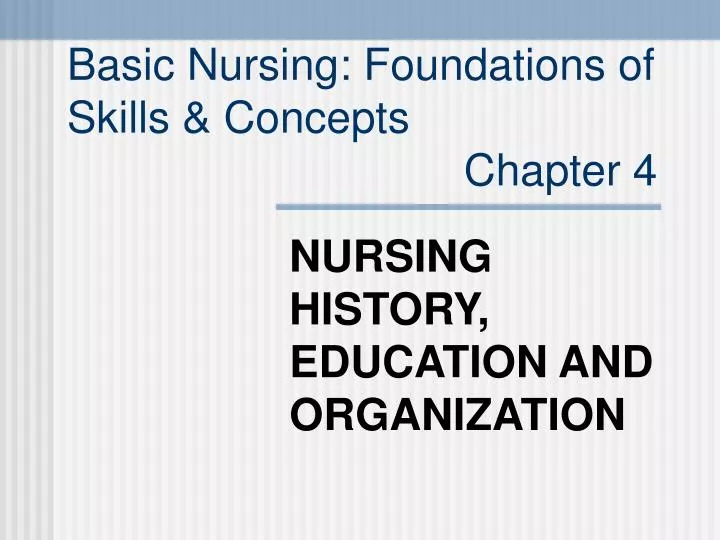 nursing history education and organization