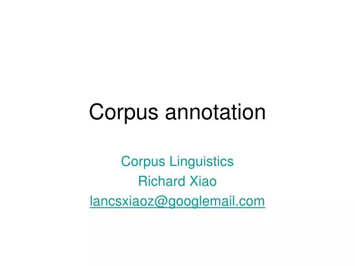 corpus annotation