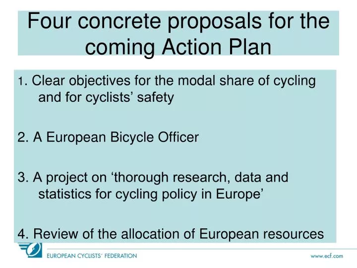 four concrete proposals for the coming action plan