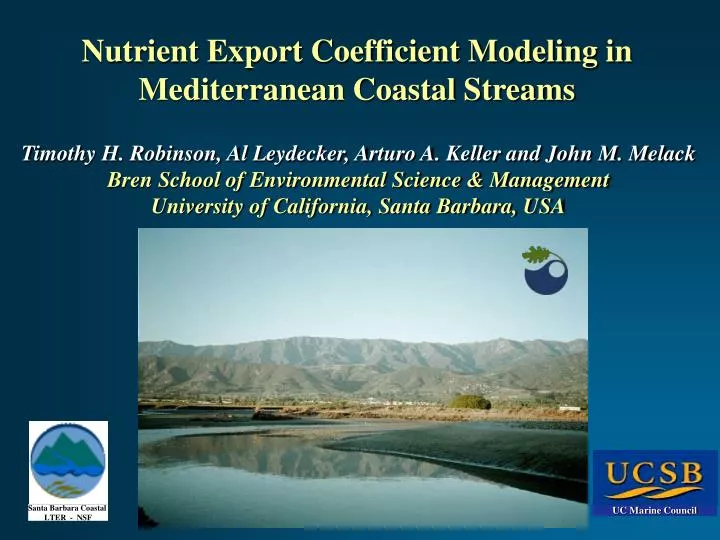 nutrient export coefficient modeling in mediterranean coastal streams