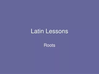 Latin Lessons