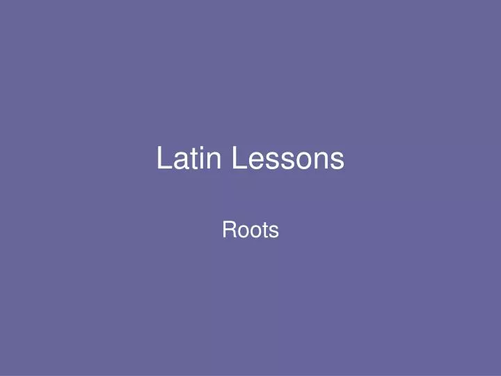 latin lessons