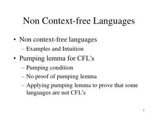 Non Context-free Languages