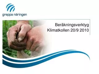 Beräkningsverktyg Klimatkollen 20/9 2010