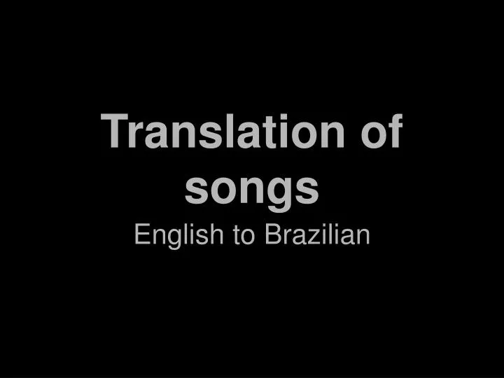 translation of songs