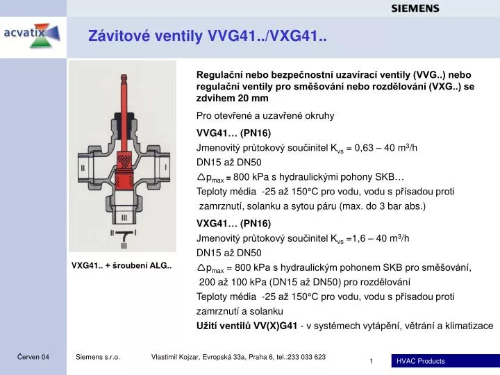 z vitov ventily vvg41 vxg41