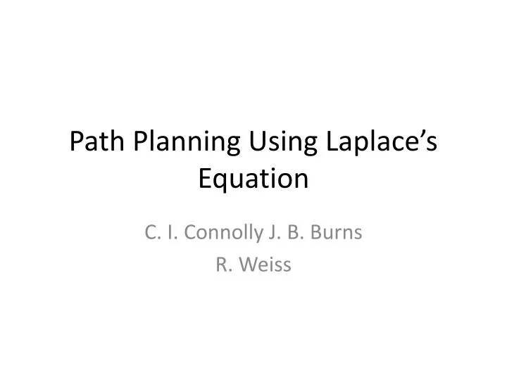 path planning using laplace s equation