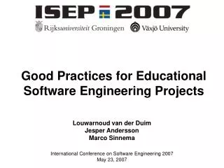 Good Practices for Educational Software Engineering Projects
