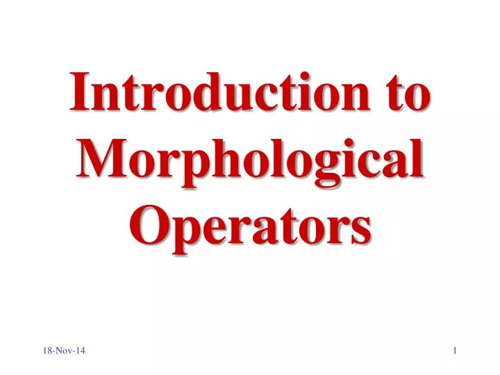 introduction to morphological operators