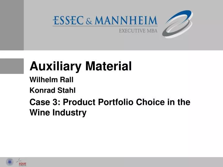 auxiliary material wilhelm rall konrad stahl case 3 product portfolio choice in the wine industry