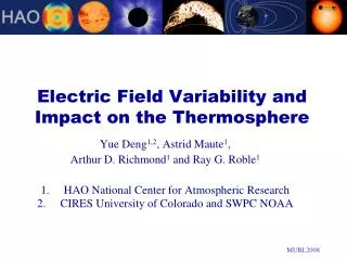 Electric Field Variability and Impact on the Thermosphere