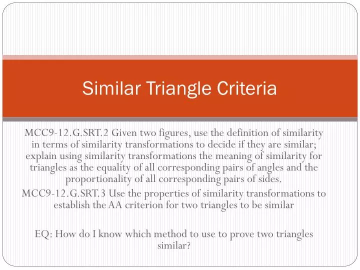 similar triangle criteria