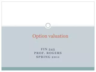 Option valuation