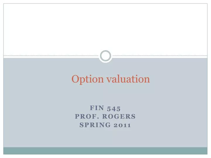 option valuation