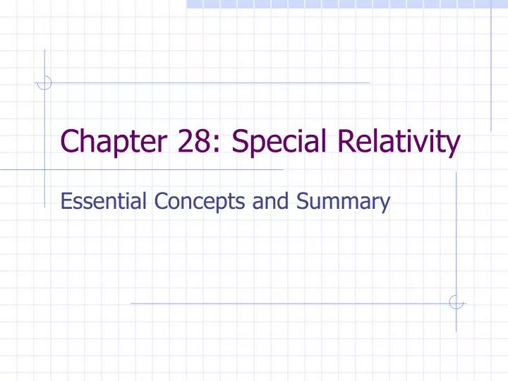 chapter 28 special relativity