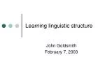 Learning linguistic structure - slide 1