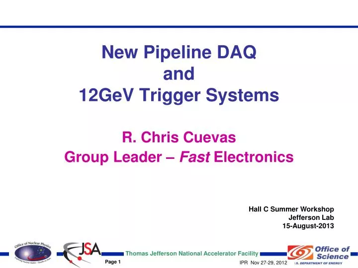new pipeline daq and 12gev trigger systems