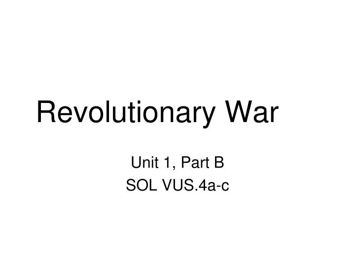 revolutionary war