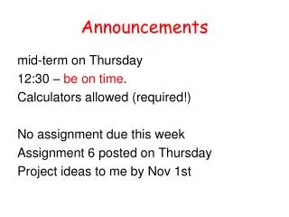 announcements