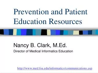 Prevention and Patient Education Resources