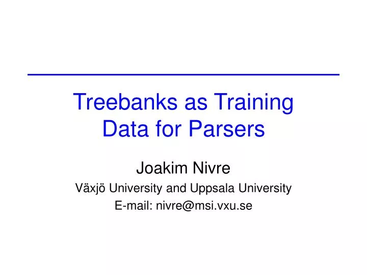 treebanks as training data for parsers