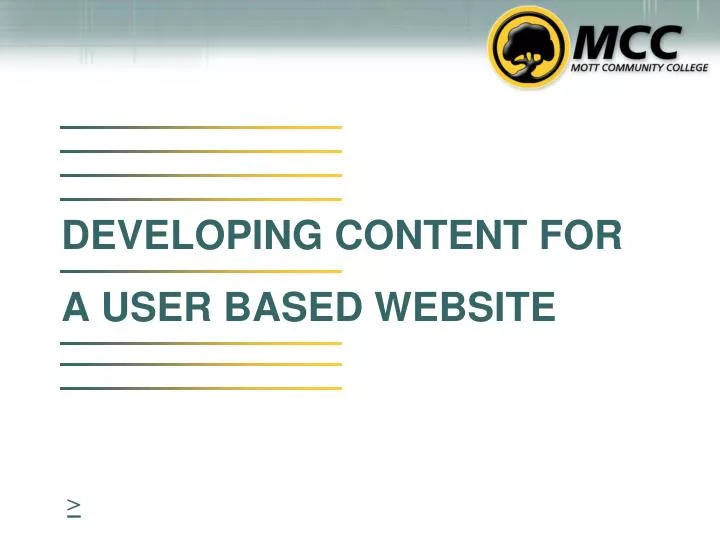 developing content for a user based website