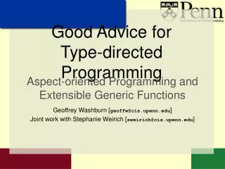 Good Advice for Type-directed Programming