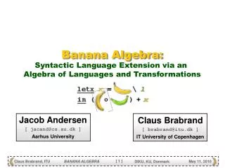 Banana Algebra: