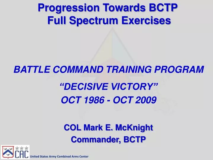progression towards bctp full spectrum exercises