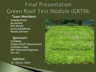 Final Presentation Green Roof Test Module (GRTM)