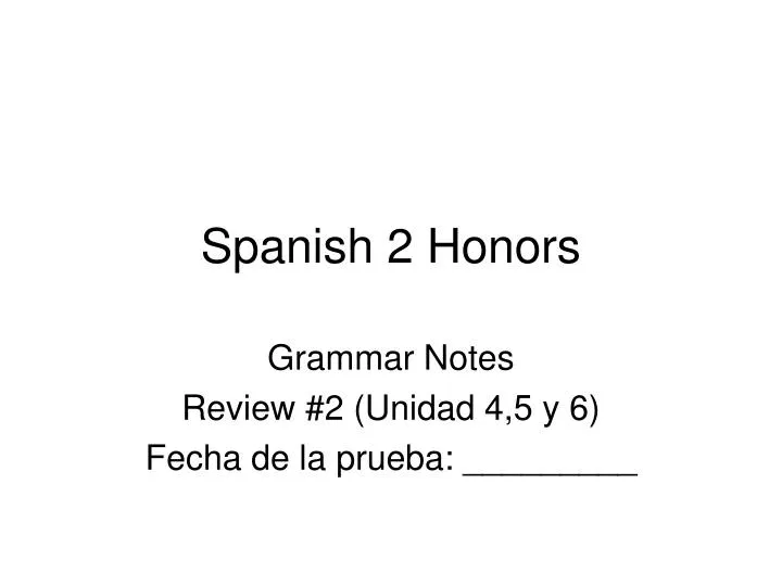 spanish 2 honors