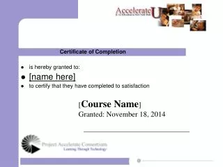 Certificate of Completion