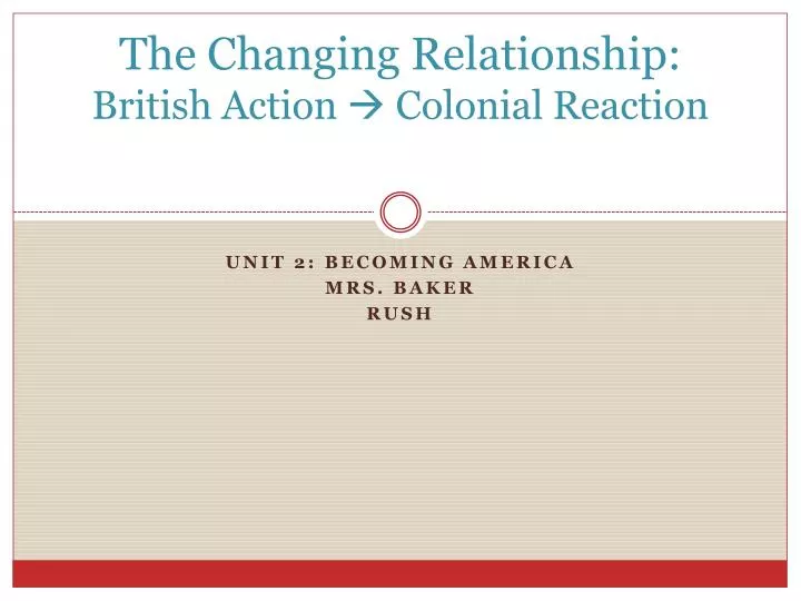 the changing relationship british action colonial reaction