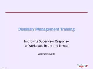 Disability Management Training