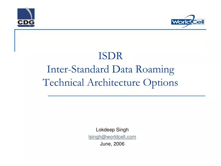 isdr inter standard data roaming technical architecture options