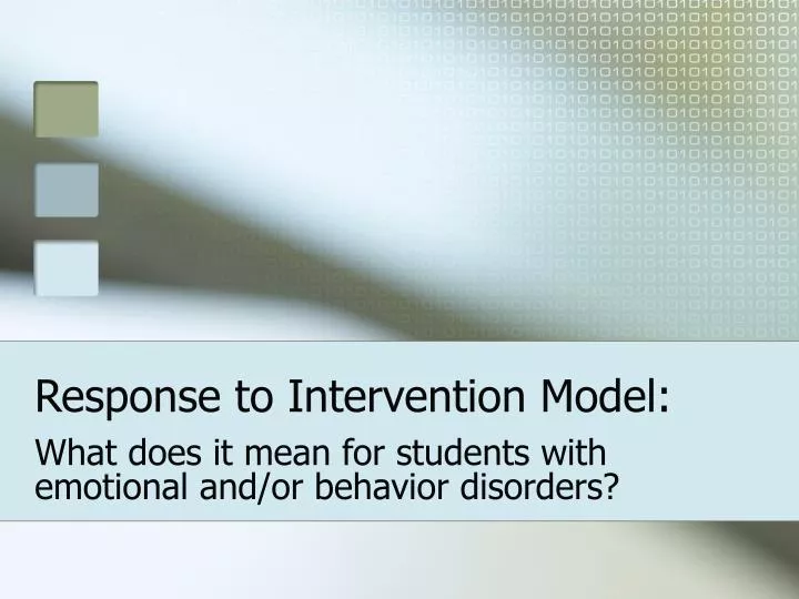 response to intervention model