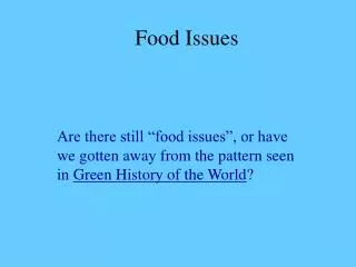 Food Issues