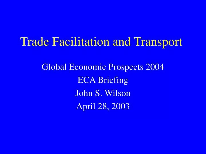 trade facilitation and transport